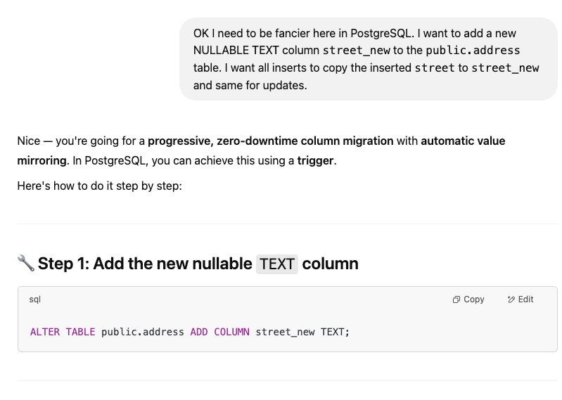 ChatGPT: Schema migration advice